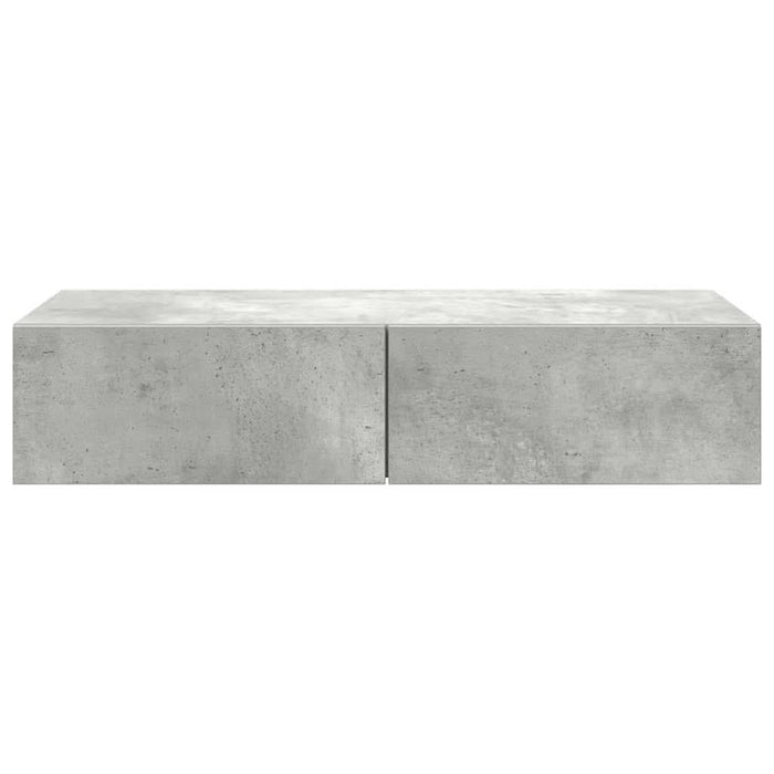 Raft de perete cu sertare Gri beton 80x33x17 cm Lemn prelucrat - WALTI WALTI