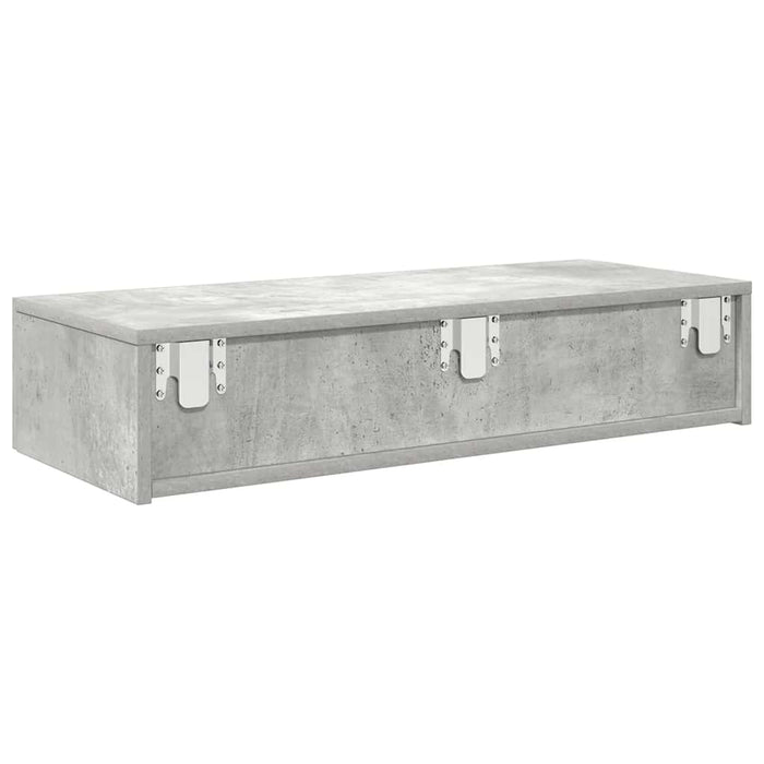 Raft de perete cu sertare Gri beton 80x33x17 cm Lemn prelucrat - WALTI WALTI
