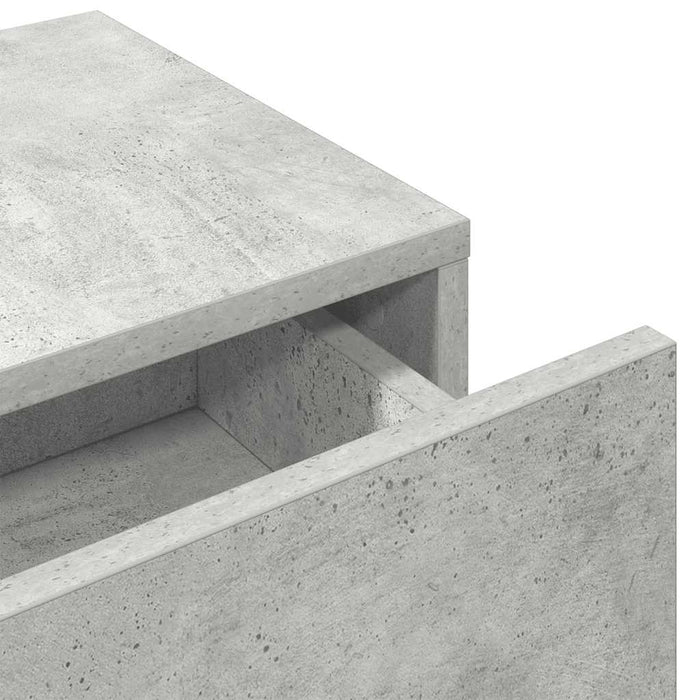 Raft de perete cu sertare Gri beton 80x33x17 cm Lemn prelucrat - WALTI WALTI