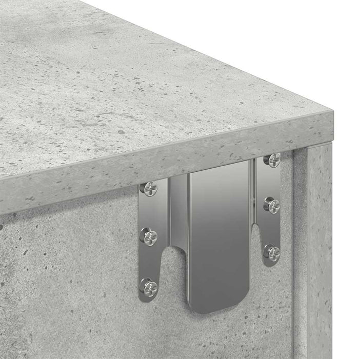Raft de perete cu sertare Gri beton 80x33x17 cm Lemn prelucrat - WALTI WALTI