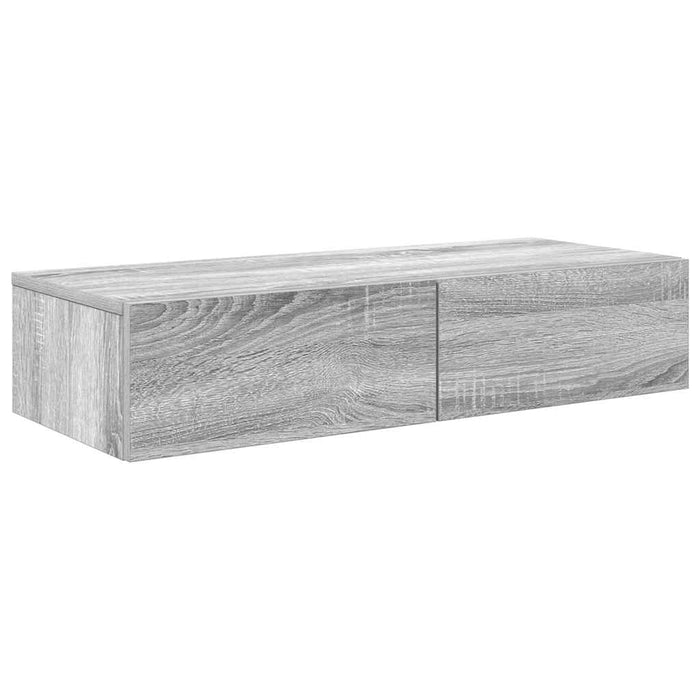 Raft de perete cu sertare Gri Sonoma 80x31x17 cm Lemn prelucrat - WALTI WALTI