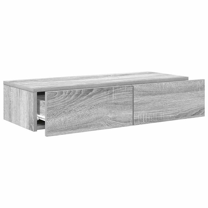 Raft de perete cu sertare Gri Sonoma 80x31x17 cm Lemn prelucrat - WALTI WALTI