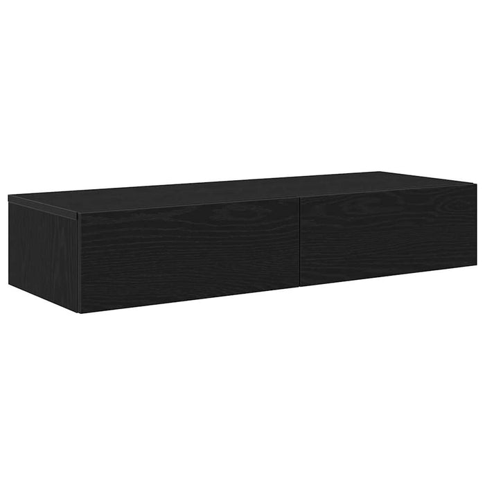 Raft de perete cu sertare negru 100x36x19 cm lemn prelucrat - WALTI WALTI