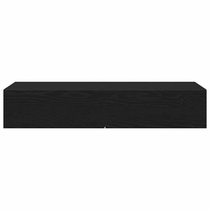Raft de perete cu sertare negru 100x36x19 cm lemn prelucrat - WALTI WALTI
