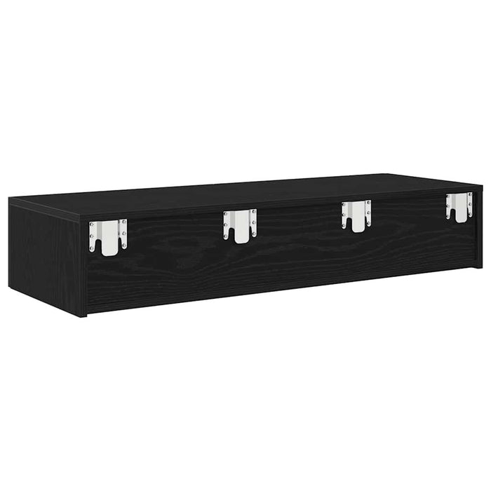 Raft de perete cu sertare negru 100x36x19 cm lemn prelucrat - WALTI WALTI