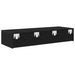 Raft de perete cu sertare negru 100x36x19 cm lemn prelucrat - WALTI WALTI