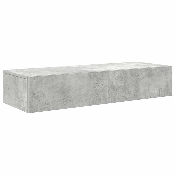 Raft de perete cu sertare Gri beton 100x36x19 cm Lemn prelucrat - WALTI WALTI