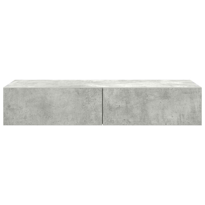 Raft de perete cu sertare Gri beton 100x36x19 cm Lemn prelucrat - WALTI WALTI