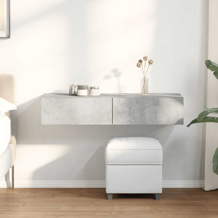 Raft de perete cu sertare Gri beton 100x36x19 cm Lemn prelucrat - WALTI WALTI