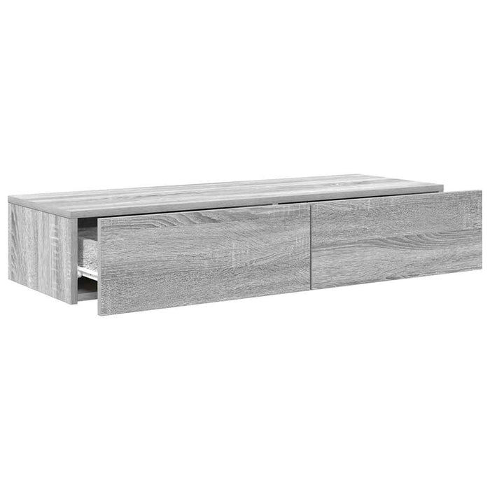 Raft de perete cu sertare Gri Sonoma 100x36x19cm Lemn prelucrat - WALTI WALTI