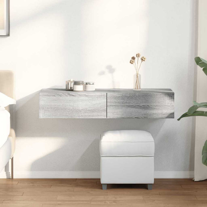 Raft de perete cu sertare Gri Sonoma 100x36x19cm Lemn prelucrat - WALTI WALTI