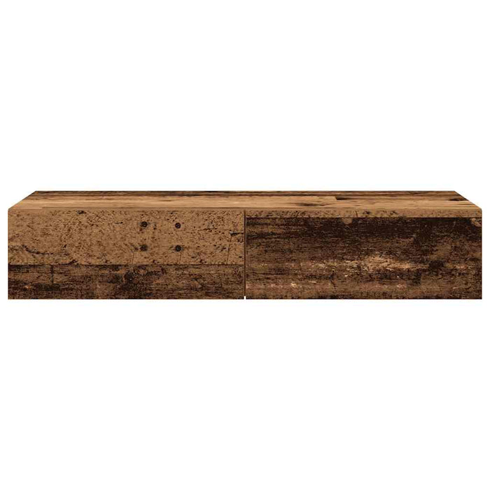 Raft de perete cu sertare Lemn vechi 100x36x19cm Lemn prelucrat - WALTI WALTI