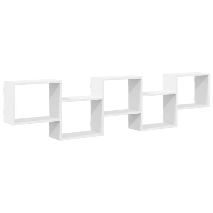 Raft cubic de perete cu 5 compartimente alb lemn prelucrat - WALTI WALTI