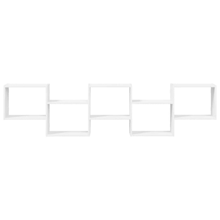 Raft cubic de perete cu 5 compartimente alb lemn prelucrat - WALTI WALTI