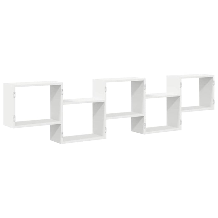Raft cubic de perete cu 5 compartimente alb lemn prelucrat - WALTI WALTI