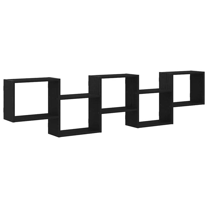 Raft cubic de perete cu 5 compartimente negru lemn prelucrat - WALTI WALTI