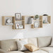 Raft cubic perete 5 compartimente stejar sonoma lemn prelucrat - WALTI WALTI