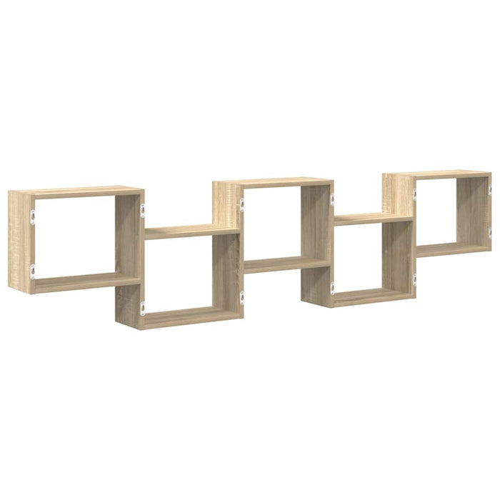 Raft cubic perete 5 compartimente stejar sonoma lemn prelucrat - WALTI WALTI