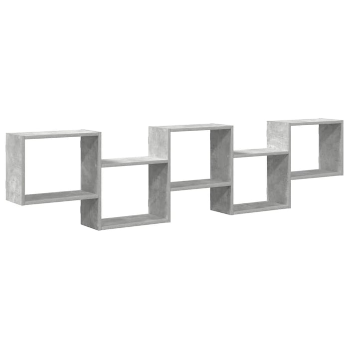 Raft cubic perete cu 5 compartimente gri beton lemn prelucrat - WALTI WALTI