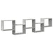 Raft cubic perete cu 5 compartimente gri beton lemn prelucrat - WALTI WALTI