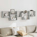 Raft cubic perete cu 5 compartimente gri beton lemn prelucrat - WALTI WALTI
