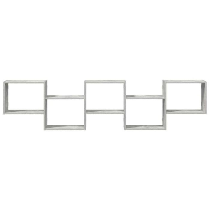Raft cubic perete cu 5 compartimente gri beton lemn prelucrat - WALTI WALTI