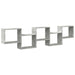 Raft cubic perete cu 5 compartimente gri beton lemn prelucrat - WALTI WALTI