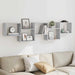 Raft cubic perete cu 5 compartimente sonoma gri lemn prelucrat - WALTI WALTI