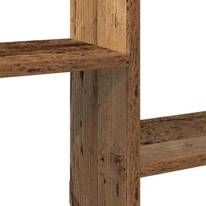 Raft cubic perete cu 5 compartimente lemn vechi lemn prelucrat - WALTI WALTI