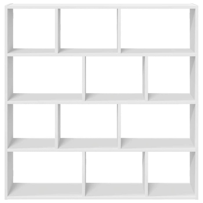 Raft cubic de perete cu 12 compartimente alb lemn prelucrat - WALTI WALTI