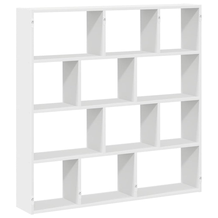 Raft cubic de perete cu 12 compartimente alb lemn prelucrat - WALTI WALTI