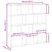 Raft cubic de perete cu 12 compartimente alb lemn prelucrat - WALTI WALTI