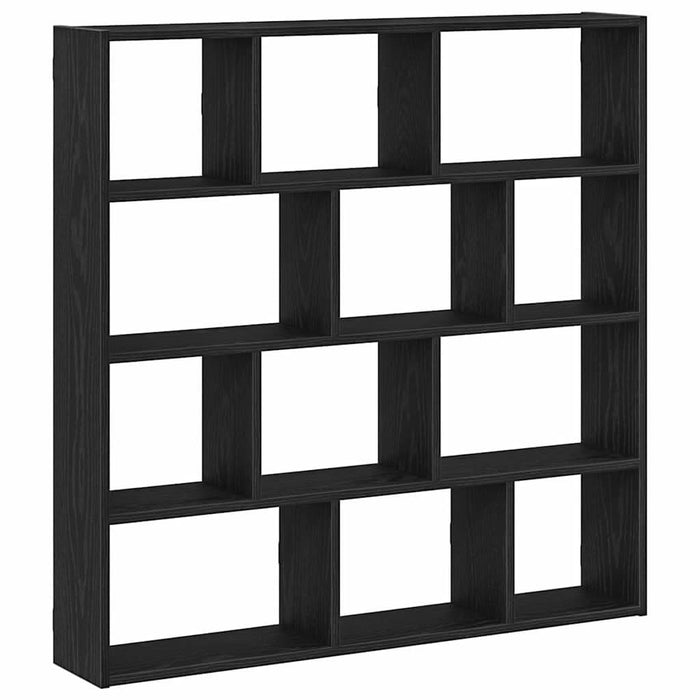 Raft cubic de perete cu 12 compartimente negru lemn prelucrat - WALTI WALTI