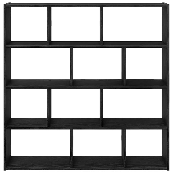 Raft cubic de perete cu 12 compartimente negru lemn prelucrat - WALTI WALTI