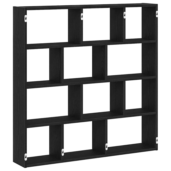 Raft cubic de perete cu 12 compartimente negru lemn prelucrat - WALTI WALTI