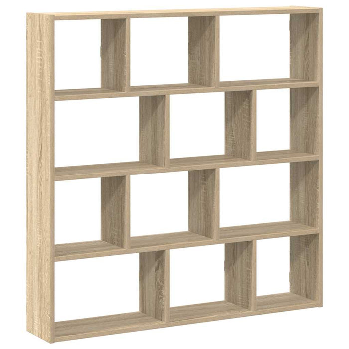 Raft cubic perete 12 compartimente stejar sonoma lemn prelucrat - WALTI WALTI