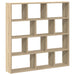 Raft cubic perete 12 compartimente stejar sonoma lemn prelucrat - WALTI WALTI