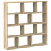 Raft cubic perete 12 compartimente stejar sonoma lemn prelucrat - WALTI WALTI