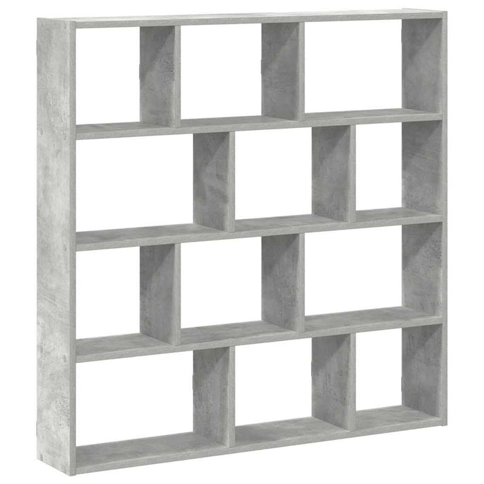 Raft cubic perete cu 12 compartimente gri beton lemn prelucrat - WALTI WALTI
