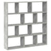 Raft cubic perete cu 12 compartimente gri beton lemn prelucrat - WALTI WALTI