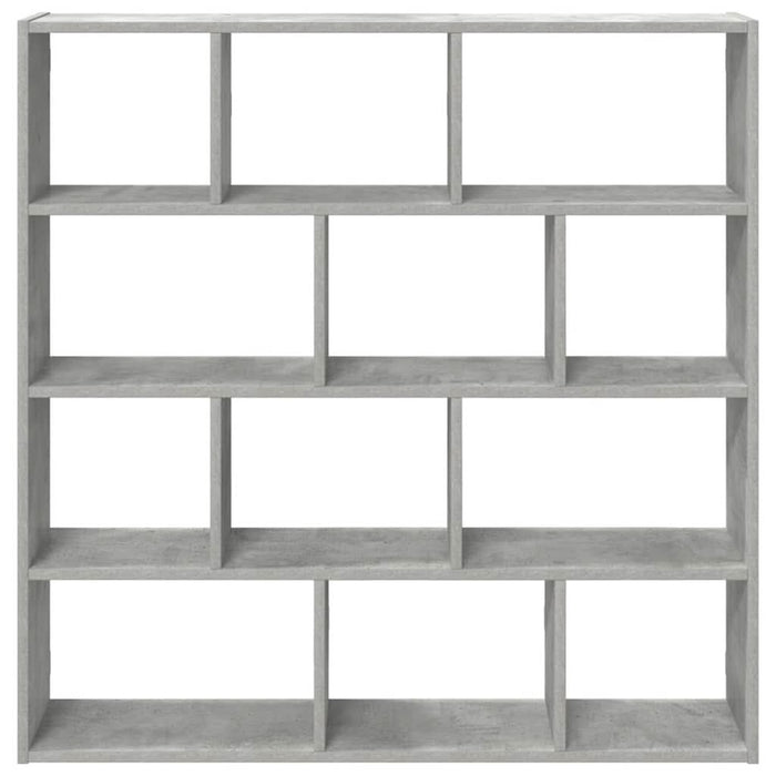 Raft cubic perete cu 12 compartimente gri beton lemn prelucrat - WALTI WALTI