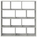Raft cubic perete cu 12 compartimente gri beton lemn prelucrat - WALTI WALTI
