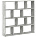 Raft cubic perete cu 12 compartimente gri beton lemn prelucrat - WALTI WALTI