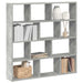 Raft cubic perete cu 12 compartimente gri beton lemn prelucrat - WALTI WALTI