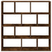 Raft cubic perete 12compartimente stejar fumuriu lemn prelucrat - WALTI WALTI