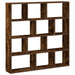 Raft cubic perete 12compartimente stejar fumuriu lemn prelucrat - WALTI WALTI