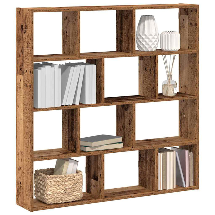 Raft cubic perete cu 12 compartimente lemn vechi lemn prelucrat WALTI