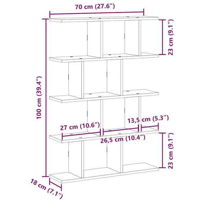 Raft cubic de perete cu 12 compartimente alb lemn prelucrat - WALTI WALTI