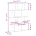 Raft cubic de perete cu 12 compartimente alb lemn prelucrat - WALTI WALTI