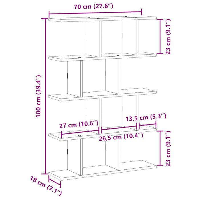 Raft cubic de perete cu 12 compartimente negru lemn prelucrat - WALTI WALTI